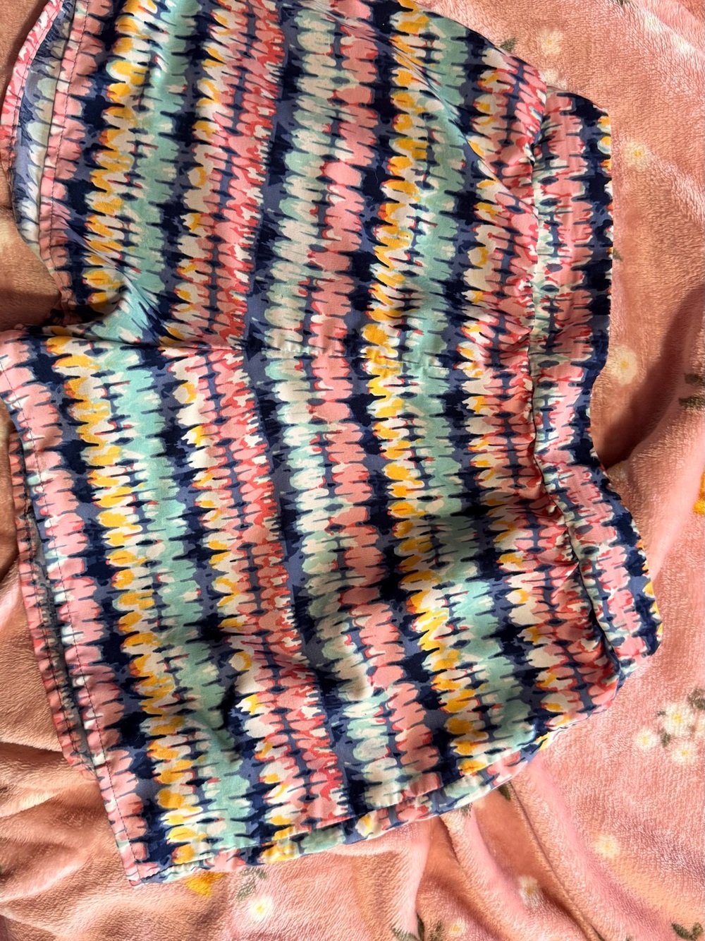 Lily Bleu Multicolor Striped Ikat-Style Girls' Shorts - Pink, Navy & Mint